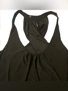 In Bloom Black Tank Top with unique  opening